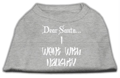 Dear Santa I Went with Naughty Screen Print Shirts Grey XXL (18)