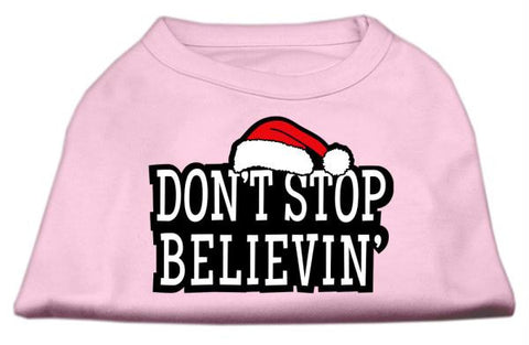 Don't Stop Believin' Screenprint Shirts Light Pink L (14)