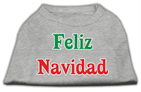 Feliz Navidad Screen Print Shirts Grey L (14)