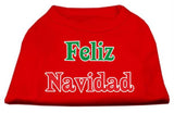 Feliz Navidad Screen Print Shirts Red L (14)