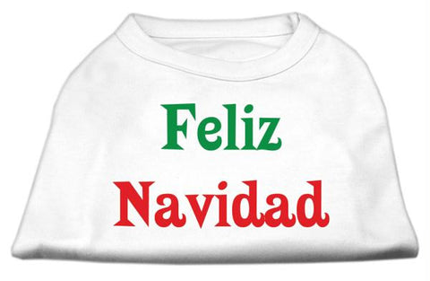 Feliz Navidad Screen Print Shirts White L (14)