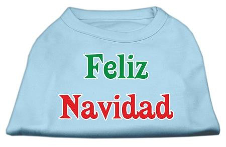 Feliz Navidad Screen Print Shirts Baby Blue XS (8)