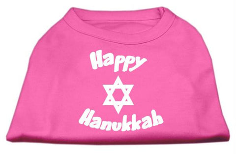 Happy Hanukkah Screen Print Shirt Bright Pink Sm (10)