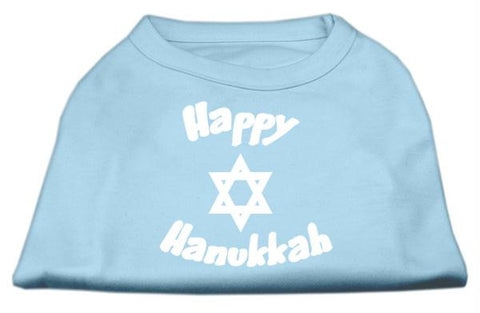 Happy Hanukkah Screen Print Shirt Baby Blue XL (16)