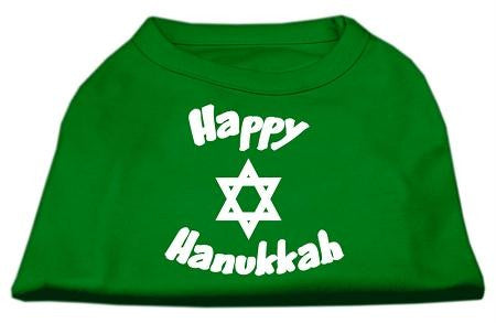 Happy Hanukkah Screen Print Shirt Emerald Green XL (16)