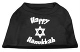 Happy Hanukkah Screen Print Shirt Black  XS (8)