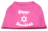 Happy Hanukkah Screen Print Shirt Bright Pink XS (8)