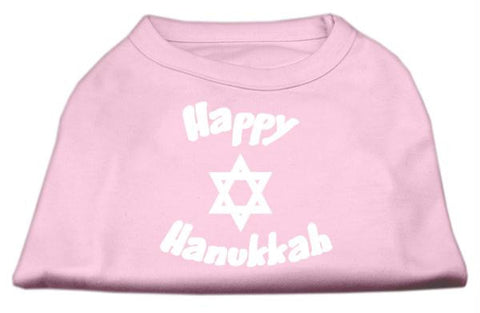 Happy Hanukkah Screen Print Shirt Light Pink XS (8)