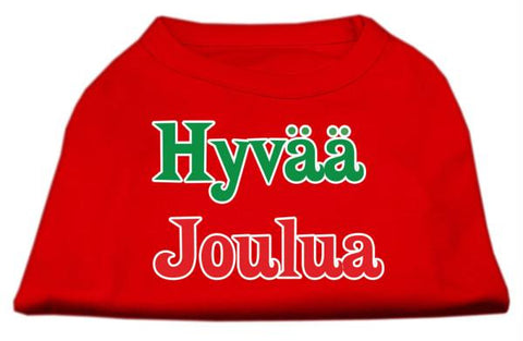 Hyvaa Joulua Screen Print Shirt Red S (10)