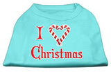 I Heart Christmas Screen Print Shirt  Aqua Lg (14)