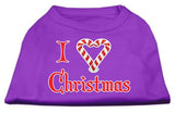 I Heart Christmas Screen Print Shirt  Purple Lg (14)