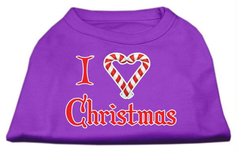 I Heart Christmas Screen Print Shirt  Purple Med (12)