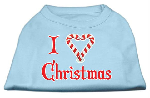 I Heart Christmas Screen Print Shirt  Baby Blue XS (8)