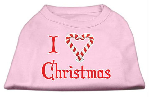 I Heart Christmas Screen Print Shirt  Light Pink XS (8)