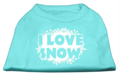 I Love Snow Screenprint Shirts Aqua L (14)