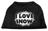 I Love Snow Screenprint Shirts Black L (14)