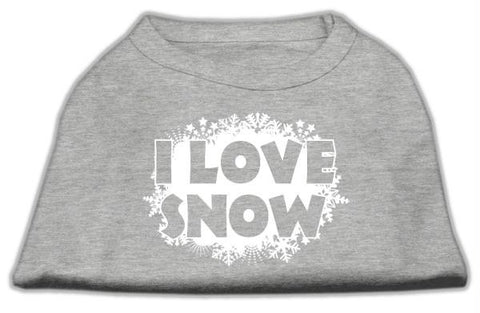 I Love Snow Screenprint Shirts Grey L (14)