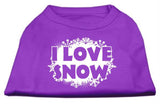 I Love Snow Screenprint Shirts Purple L (14)