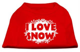 I Love Snow Screenprint Shirts Red M (12)