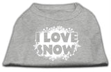 I Love Snow Screenprint Shirts Grey S (10)