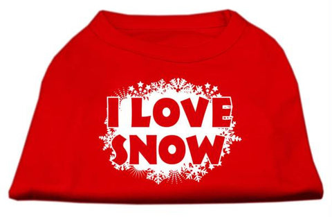 I Love Snow Screenprint Shirts Red XS (8)