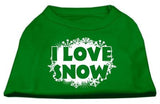 I Love Snow Screenprint Shirts Emerald Green XXL (18)