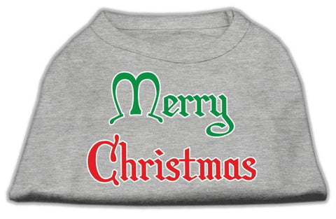 Merry Christmas Screen Print Shirt Grey Lg (14)