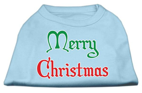 Merry Christmas Screen Print Shirt Baby Blue Med (12)