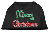 Merry Christmas Screen Print Shirt Black  XS (8)