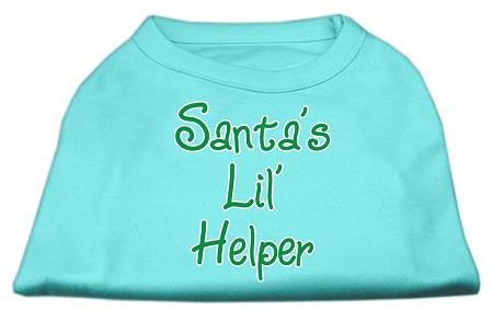 Santa's Lil' Helper Screen Print Shirt  Aqua Lg (14)