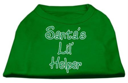 Santa's Lil' Helper Screen Print Shirt Emerald Green XS (8)