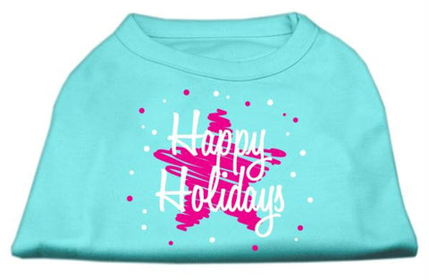 Scribble Happy Holidays Screenprint Shirts Aqua L (14)