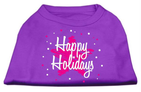 Scribble Happy Holidays Screenprint Shirts Purple S (10)