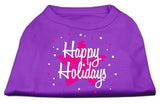 Scribble Happy Holidays Screenprint Shirts Purple XL (16)