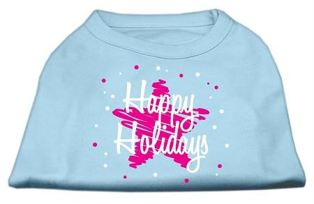 Scribble Happy Holidays Screenprint Shirts Baby Blue XS (8)