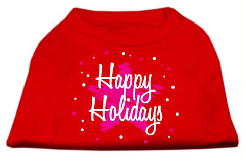 Scribble Happy Holidays Screenprint Shirts Red XS (8)