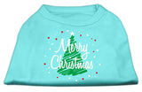 Scribbled Merry Christmas Screenprint Shirts  Aqua L (14)