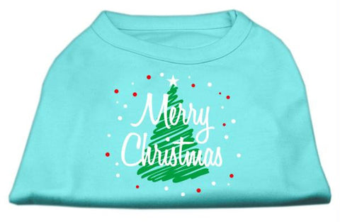 Scribbled Merry Christmas Screenprint Shirts  Aqua M (12)