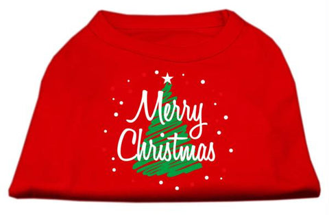 Scribbled Merry Christmas Screenprint Shirts  Red M (12)