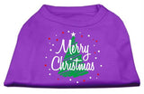 Scribbled Merry Christmas Screenprint Shirts  Purple XL (16)