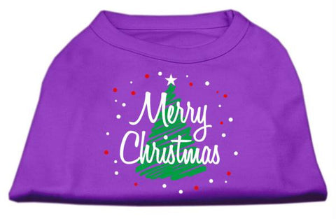 Scribbled Merry Christmas Screenprint Shirts  Purple XXXL (20)