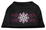 Pink Snowflake Swirls Screenprint Shirts Black L (14)