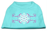 Pink Snowflake Swirls Screenprint Shirts Aqua M (12)