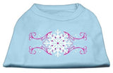 Pink Snowflake Swirls Screenprint Shirts Baby Blue M (12)