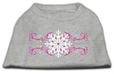 Pink Snowflake Swirls Screenprint Shirts Grey M (12)