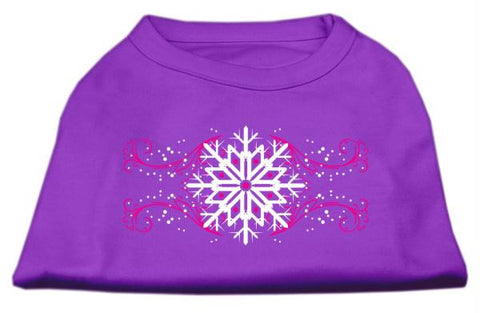 Pink Snowflake Swirls Screenprint Shirts Purple XXXL (20)