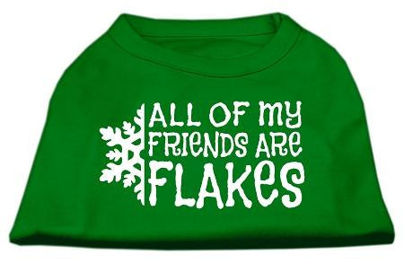 All my Friends are Flakes Screen Print Shirt Emerald Green XL (16)