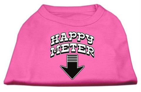 Happy Meter Screen Printed Dog Shirt Bright Pink Lg (14)