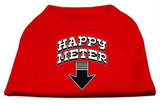 Happy Meter Screen Printed Dog Shirt Red Med (12)