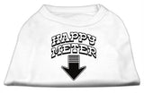 Happy Meter Screen Printed Dog Shirt White Sm (10)